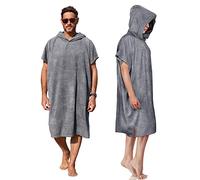 Kato Tirrinia Poncho de surf con capucha Changing Towels Quick Dry Beach Change Túnica para adultos, hombres, mujeres, resistente al agua y a la arena Albornoz para surf, natación, baño, talla grande,