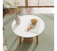 Katolang Mesa de comedor redonda, estilo nórdico minimalista con 4 patas de madera, pequeña mesa redonda moderna para sala de reuniones, mesas de comedor de 60 cm para el hogar, cafetería y
