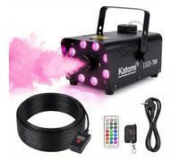 Katomi Máquina de Humo 500W con 8 LED RGB, Mini Fog Machine con Cable de 3m y Pedal & 2 Mandos, Automática para Halloween, Fiesta, DJ, Escenario y Bodas