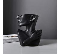 KatoonX Jarrón de cerámica con diseño de Estatua Griega, Color Negro, Escultura Creativa para decoración del hogar