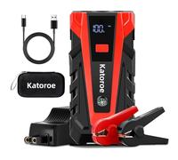 KATOROE Arrancador de Coches 4000A, 150PSI 12V Arrancador de Batería de Coche, Jump Starter con 2.5 Inch Pantalla LCD, Clips de Seguridad Inteligentes, Luz LED (Jump STARTER-011)