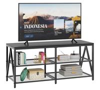 Katrawu Soporte de TV para TV de hasta 55 pulgadas, gabinete de TV de 43 pulgadas de largo con estantes de almacenamiento de 3 niveles, mesa consola de TV para sala de estar con marco de metal de TV