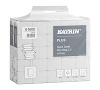 Katrin Plus - Papel de toalla plegable L3W 20,3 x 32,0 cm, 3 capas, 2250 hojas, color blanco