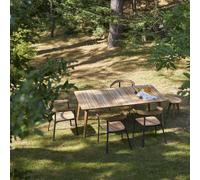 Katrine - Mesa de jardín de teca maciza reciclada para 6-8 personas H 75 x B 200 x T 100 cm