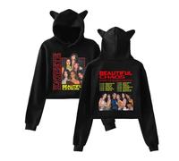 KATSEYE 2025 The Beautiful Chaos Tour Merch - Sudadera con capucha con orejas de gato para mujer, sudadera de moda para los fanáticos del concierto, Negro, XXS