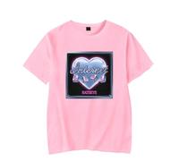 KATSEYE 2026 Internet Girl Single Album Graphic - Camiseta unisex de manga corta con cuello redondo, a la moda, casual, ropa de calle EYEKONS Support Top, rosa, S