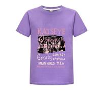 KATSEYE Camiseta de álbum de música para niñas, sudadera Manon Sophia Daniela Lara, Megan, Yoonchae, fans de música, fiesta, camiseta de manga corta, 6-13 años, morado, 12-13 años
