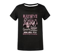 KATSEYE - Camiseta de manga corta con diseño de álbum de música para niñas, de Manon, Sophia Daniela Lara, Megan, YOONCHAE para fanáticos de la música, de 6 a 13 años, Negro, 11-12 años