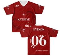 KATSEYE - Camiseta unisex de punto rojo y blanco para concierto, producto para EYEKONS, The Beautiful Chaos Tour 2025, regalo de traje de concierto, A01., 3XL