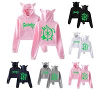 Katseye Cat Ear Hoodie Damen Pullover Beautiful Chaos Tracklist Lässiger Oversize Hoodie mit Kapuze modische Hoodies Women Sweatshirt Long Sleeve Sweatjacke Casual Streetwear Crop Tops, A 04, M