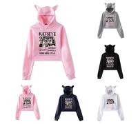 Katseye Cat Ear Hoodie Damen Pullover Beautiful Chaos Tracklist Lässiger Oversize Hoodie mit Kapuze Mode Sweatshirt Women Long Sleeve Sweatjacke Casual Streetwear Crop Tops, A 05., S