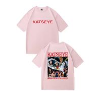 KATSEYE The Beautiful Chaos Camiseta Estampada Hombre/Mujer Retro Camiseta Algodón Moda Manga Corta Unisex Verano Top-Pink||s