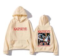 KATSEYE The Beautiful Chaos Fan Support - Sudadera unisex con capucha y estampado de doble cara, ropa urbana, sudadera con capucha a la moda para EYEKONS, beige, XXS