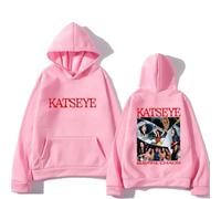 KATSEYE The Beautiful Chaos Fan Support - Sudadera unisex con capucha y estampado de doble cara, ropa urbana, sudadera con capucha a la moda para EYEKONS, rosa, 4XL