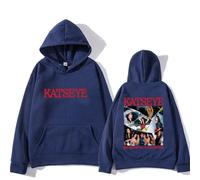 KATSEYE The Beautiful Chaos Fan Support - Sudadera unisex con capucha y estampado de doble cara, ropa urbana, sudadera con capucha a la moda para EYEKONS, azul marino, M