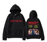 KATSEYE The Beautiful Chaos Tour Sudaderas con Capucha Moda Retro Jerséis para Hombre Y Mujer Hip Hop Unisex Ropa Urbana-Black||x_s