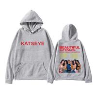 KATSEYE The Beautiful Chaos Tour Sudaderas con Capucha Moda Retro Jerséis para Hombre Y Mujer Hip Hop Unisex Ropa Urbana-Grey||l