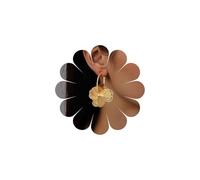 Katshdan Pendientes de flores llamativos de oro Pendientes de aro florales grandes Pendientes de pétalos de filigrana Pendiente de aros de pétalos en capas