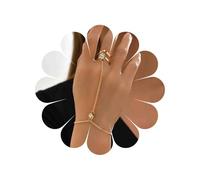 Katshdan Pulsera de anillo de cadena de mano Pulsera de anillo de dedo de cristal Pulseras de cadenas de oro Cadena de mano CZ Anillos en forma de V Pulseras esclavas