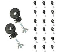 KATSU Aisladores de Anillo de Valla Eléctrica 20X, Resistentes Galvanizados Aisladores de Anillo de Rosca Accesorios de Cerca Eléctrica para Poste de Madera 667105