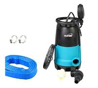 KATSU - Bomba sumergible profesional de 400 W para agua limpia y sucia con manguera de 10 metros de manguera de 1 pulgada y acoplador rápido con base intercambiable