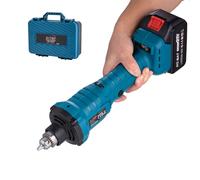 KATSU FIT-BAT 21V Amoladora Recta a Batería Brushless sin Escobillas con 3,0 Ah Batería y Cargador, 6mm Portafresas y 6 Velocidades Variables, en Caja
