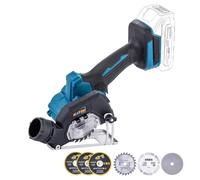 KATSU FIT-BAT Mini Amoladora Angular Inalámbrica 3" Brushless, Herramienta de Corte Compacta, 6 Discos Incluidos, para Metal, Madera, Azulejo y Plástico, Sin Batería ni Cargador