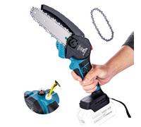 KATSU FIT-BAT Motosierra Batería Brushless 21V 6 Pulgadas sin Escobillas con Cadena Adicional y Bomba de Aceite Manual, para Cortar Ramas de árboles Madera, sin Batería