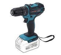 KATSU FIT-BAT Taladro atornillador de impacto inalámbrico de 21 V, portabrocas sin llave de 13 mm, 2 velocidades y luz LED, para mejoras en el hogar de bricolaje, sin batería