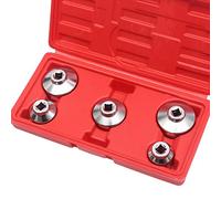 KATSU Juego de Taza de Llave de Filtro de Aceite 5 Piezas, 3/8" Hex Drive 24-38mm Herramienta de Extracción de Enchufe de Filtro de Aceite para Reparación de Automóviles 450250