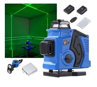 KATSU Nivel Láser 4D de 16 Líneas, 4x360 Grados Línea Cruzada Verde Horizontal Vertical Herramienta Láser Autonivelante, con Modo de Pulso para Interiores y Exteriores, 2 Pilas Incluidas
