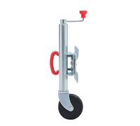 KATSU Rueda Jockey 48 mm con 6" Goma Maciza Rueda 350 kg Capacidad de Carga con Soporte para Coche Remolque Caravana Acoplamientos Acero Galvanizado