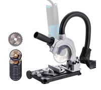 KATSU Soporte de Amoladora Angular - Ø 115 a 125mm, Base de Fundido Resistente, Soporte de Aleación de Aluminio, Abrazadera Angular de 45 Grados, con 11 Discos, para Corte de Madera y Acero