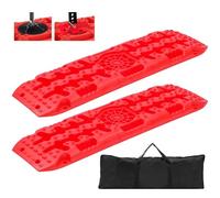 KATSU Tools 2 Piezas 10T Tablas de Tracción de Recuperación con Base de elevación de Gato, Alfombrillas de Tracción para Llantas del Vehículo Todoterreno para Nieve, Hielo, Barro, Arena