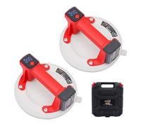 KATSU Tools 2 uds Ventosa Eléctrica 8", Pantalla Digital, Auto Start Stop, Silicona Triple Capa, Recargable, 200kg Carga, Elevador Cristal Azulejo en Estuche Plástico
