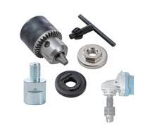 KATSU Tools Adaptador de fijación de amoladora angular M14 hembra a M10 macho convertidor de rosca con portabrocas de 10 mm y tuercas de brida, se adapta a brocas de núcleo, discos de molienda