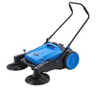 KATSU Tools Barrendera Manual, 2 Cepillos Laterales, Contenedor de Residuos de 55L, Ancho de Barrido de 1050mm, Sin Electricidad, Barrendera para Interior y Exterior 335140