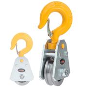 KATSU Tools Bloque de arranque de 2 toneladas, rueda de polea con cojinete de cable de acero, diámetro máximo de cable de 12 mm, para elevación de cabrestante de taller de construcción