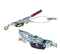 KATSU Tools Cabrestante de Cable con Trinquete Reforzado, Capacidad 5 Toneladas, Cable de Acero 3.5m x 6.3mm, 3 Ganchos de Acero, Sistema de Doble Engranaje, para Remolques y Rescate de Vehículos