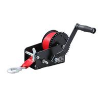 KATSU Tools Cabrestante Manual Pesado 2000lbs 907kg con Correa de Poliéster de 10m, Sistema de Engranaje de 2 Velocidades, para Remolques de Barco, Caravana, Coche, Camión y Uso Marino 325925