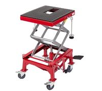 KATSU Tools Elevadora Hidráulico de Tijera para Motocicletas 135 kg Capacidad de Carga, Plataforma Elevadora para Motocicleta Gato Hidráulico con 4 Ruedas, para Taller Garaje