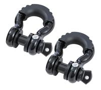 KATSU Tools Grilletes de remolque galvanizados de alta resistencia con anillo en D de 3/4", paquete de 2, capacidad de 4,75 toneladas, para vehículos todoterreno 4x4, negro