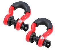 KATSU Tools Grilletes de remolque galvanizados de alta resistencia de 3/4" con anillo en D, paquete de 2, capacidad de 4,75 toneladas, para recuperación todoterreno 4x4, rojo