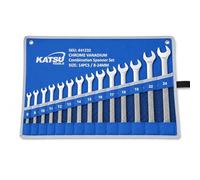 KATSU Tools - Juego de 14 llaves combinadas de tamaño métrico de 8 a 24 mm para taller de garaje, mecánico, kit de herramientas de reparación de automóviles con bolsa de almacenamiento
