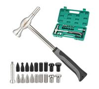 KATSU Tools Juego de 20 herramientas de reparación de abolladuras de panel de carrocería de coche, martillo de acero inoxidable con bolígrafo y cabezales, para eliminación de abolladuras sin pintura y