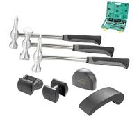 KATSU Tools Juego de 7 herramientas profesionales de reparación de abolladuras de panel de carrocería de coche, martillo de aleación de aluminio, plataformas de nailon, ligero, para eliminación de