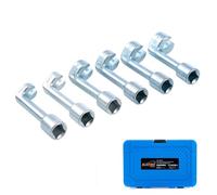 KATSU Tools Juego de Llaves de Vaso para Líneas de Inyectores Diésel de 6 Piezas 1/2", Métrico 12 14 16 17 18 19mm, Herramienta en L para Desmontaje de Líneas de Combustible 449614