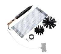 KATSU Tools Kit de 24 cepillos de limpieza de chimenea con varillas flexibles de 18 x 16 pulgadas + cabezal de cepillo de 4 y 6 pulgadas + cepillo largo de madera + bolsa de almacenamiento