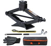 KATSU Tools Kit de gato de tijera para automóvil de 2 toneladas, elevador de coche, ahorro de mano de obra, gato de elevación con llaves de lengüeta, kit portátil de cambio de neumáticos en bolsa de