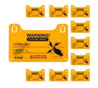 KATSU Tools Pack 10 señales advertencia valla eléctrica - placas de plástico 200×128×2 mm